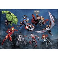 Komar Marvel Wandtattoo Avengers Action - 100 x 70 cm (Breite x Höhe) - 8 Teile - Deco-Sticker, Wandaufkleber, Wandsticker, Wanddeko, Kinderzimmer - 14735h