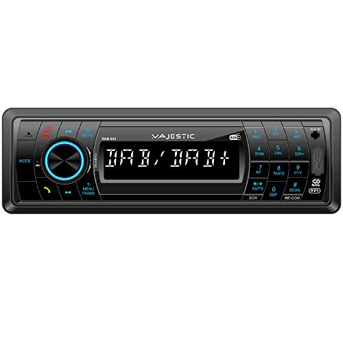 Majestic DAB-443 RDS FM/DAB+ PLL Autoradio Bluetooth, CD/MP3-Player, USB/SD/AUX-IN, 180W (45W x 4ch), Frontklappe klappbar, Schwarz