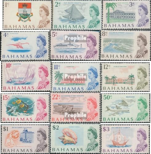 Prophila Collection Bahamas 257x-271x (kompl.Ausg.) postfrisch ** MNH 1967 Königin Elisabeth II. (Briefmarken für Sammler) Seefahrt/Schiffe