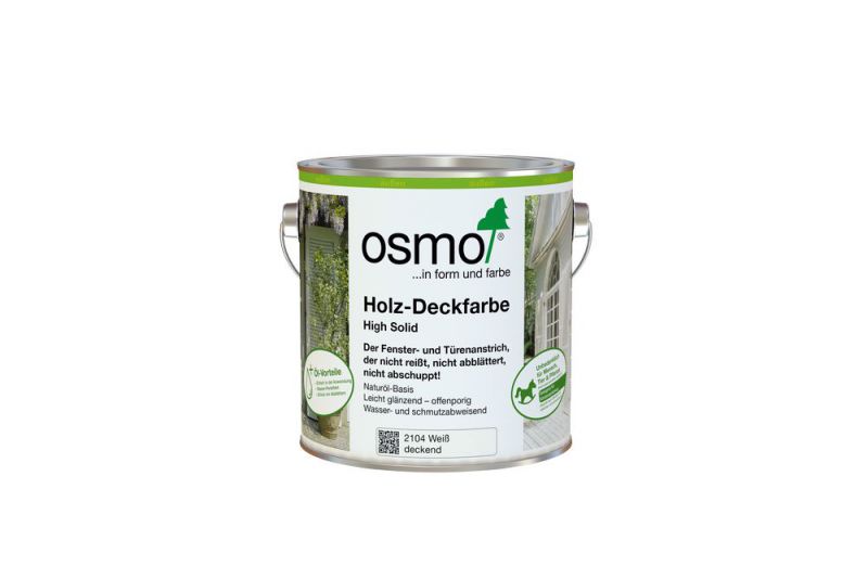 OSMO Holz-Deckfarbe High Solid 2,5 Liter Fenster-Weiss 2104