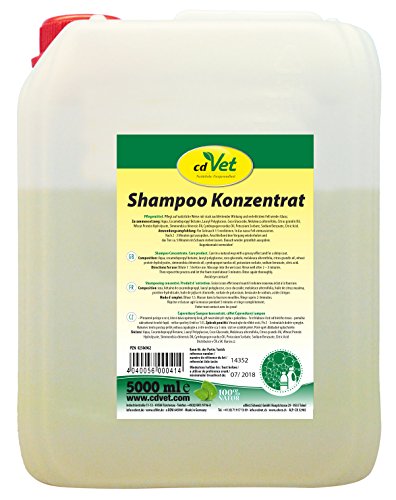 cdVet Naturprodukte Shampoo Konzentrat 5 Liter - Hund, Pferd - Pflegeshampoo - empfindliche Haut - pflegt + reinigt das Fell - beugt Schuppenbildung vor - verleiht dem Fell Glanz - nachfettend -