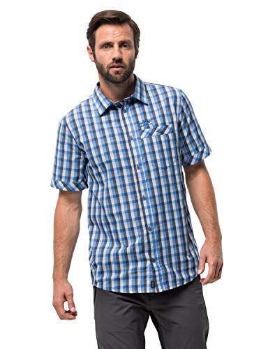 Jack Wolfskin Herren Napo River Shirt Hemd, Night Blue Checks, S