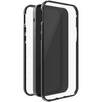 Black Rock - Hülle 360 Grad Glass Case passend für Apple iPhone 12 Pro Max | Magnet Verschluss, Durchsichtig, Cover (Transparent mit schwarzem Rahmen)