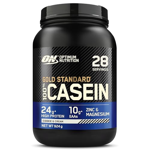 Optimum Nutrition ON 100% Gold Standard Casein Protein, Eiweißpulver Reich an Essentiellen Aminosäuren Komplex, BCAA, Cookies & Cream, 28 Portionen, 0,9 kg