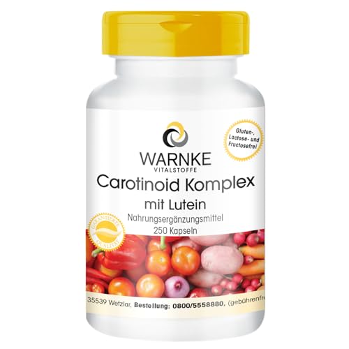 Warnke Gesundheitsprodukte Carotinoid Komplex mit Lutein, Zeaxanthin, Beta-Carotin und Lycopin, 250 Kapseln, Großpackung, 1er Pack (1 x 162 g)