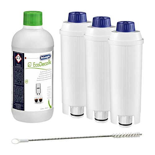 1x DELONGHI EcoDecalk Entkalker + 3x DELONGHI Wasserfilter DLS C002 + 1x DELONGHI Reinigungsbürste (Pipe Cleaner)