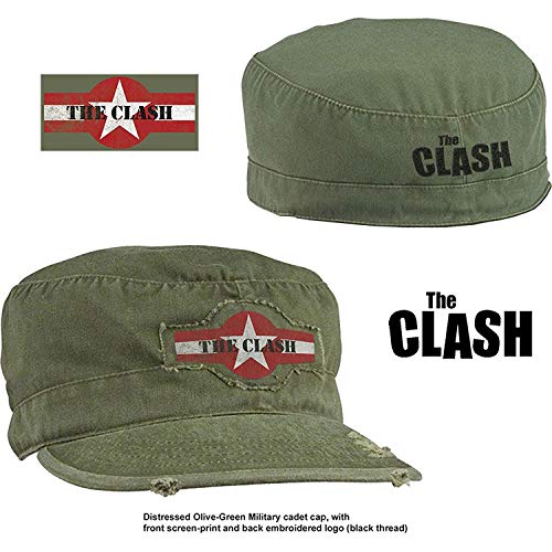Band Monkey The Clash Unisex Military Cap Star Logo (Distressed), mehrfarbig, M
