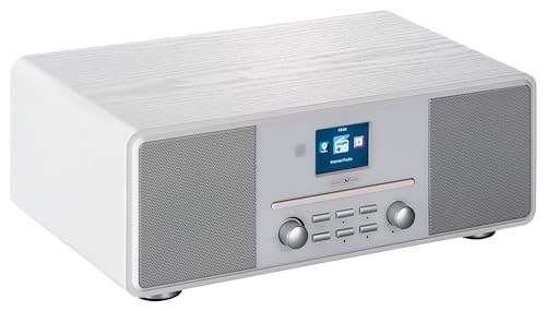 Reflexion HRA19DAB DAB-Radio mit CD-Player und Radiowecker (UKW, DAB, DAB+, Bluetooth, AUX-Eingang, Kopfhöreranschluss, Fernbedienung), weiss