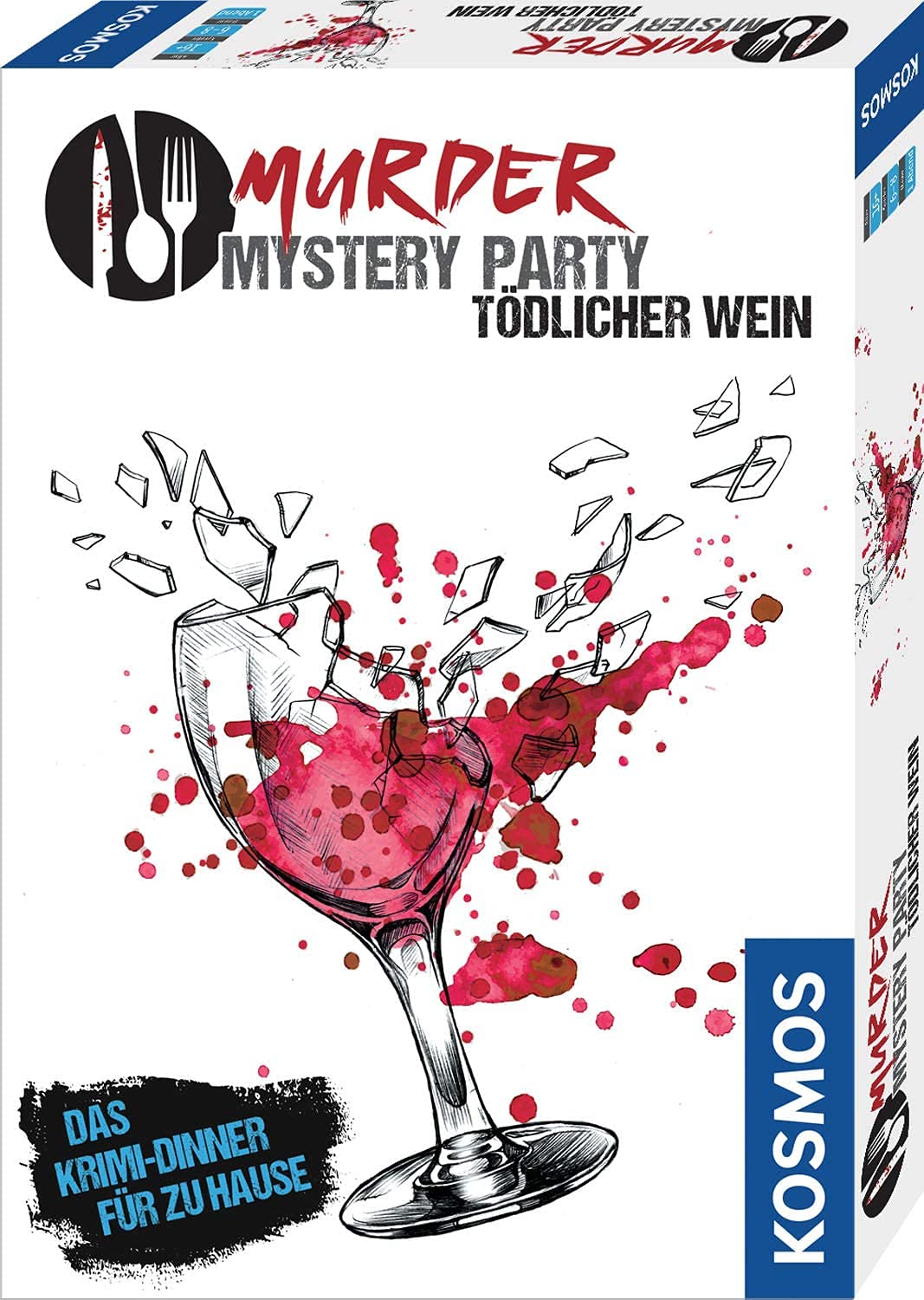 KOSMOS ‎695125 Murder Mystery Party - Tödlicher Wein, Das Krimi-Dinner für zu Hause, Komplett-Set für genau 6-8 Personen ab 16 Jahren, Partyspiel