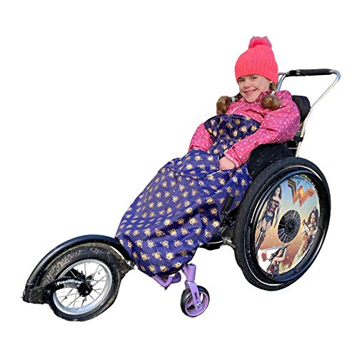 100% wasserdichter, weicher fleecegefütterter Rollstuhlüberzug | Universelle Passform für Rollstühle und Reha-Buggys | Kindergröße