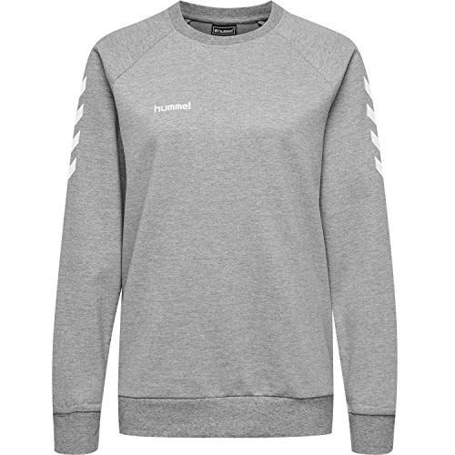 Hummel Damen Pullover Go Cotton Sweatshirt Woman 203507 Grey Melange S