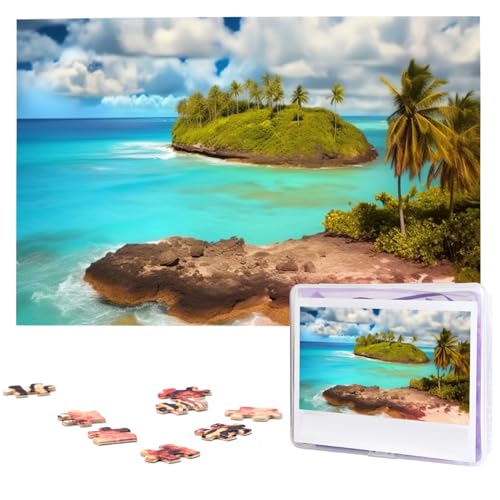 Caribbean Scenery Puzzles 1000 Pieces Personalized Jigsaw Puzzles Photos Puzzle for Family Picture Puzzle for Adults Wedding Birthday (29.5" x 19.7")