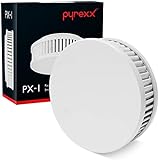 Pyrexx PX-1 Rauchwarnmelder - 6 Stück - 12 Jahre Batterie mit Magnet-Halterung ohne Bohren und LED-Blinken, Zertifiziert nach Q-Label, Weiß