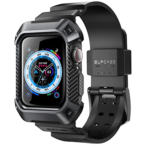 SUPCASE [Unicorn Beetle Pro entworfen für Apple Watch Series 8/7/6/SE/5/4 [41/40 mm], robuste Schutzhülle mit Armbändern (schwarz)