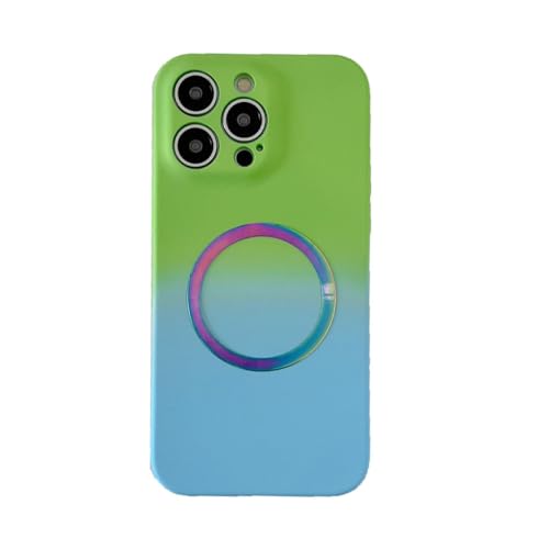 HHBYLEEE- Magnetische Handyhülle mit Farbverlauf für iPhone 11 12 13 14 15 Pro Max 15 14 Plus weiche Schutzhülle(Farbe:Für-iPhone15 Größe:C)