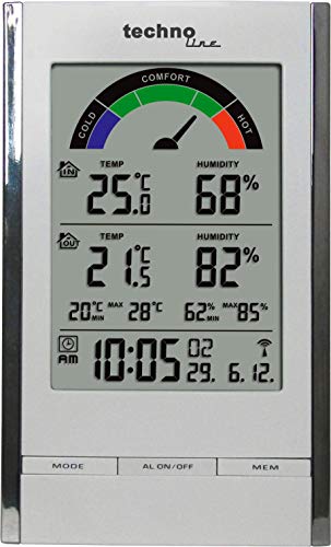 Technoline Temperaturstation WS 9480 mit Uhr und Weckfunktion