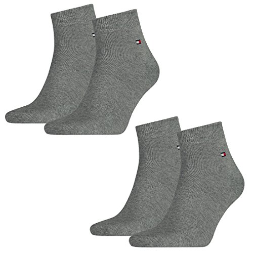Tommy Hilfiger Herren Classic Quarter Socken 342025001 10 Paar, Farbe:Grau;Sockengröße:47-49;Artikel:Quarter grau 342025001-758