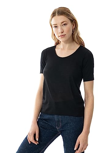 Mey Basics Serie Exquisite Damen Shirts 1/2 Arm Schwarz 44