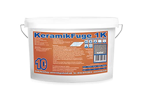 1K Pflasterfugenmörtel KeramikFuge für unkrautfreie Fugen - 10 kg (steingrau) - geeignet für keramische Terrassenplatten und Feinsteinzeug-Beläge mit engen Fugen