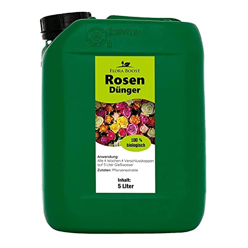 Flora Boost Rosendünger Dünger für Rosen 5 Liter - Gesunde Rosenpflanzen und schöne Rosenblüten - Düngen wie die Profis