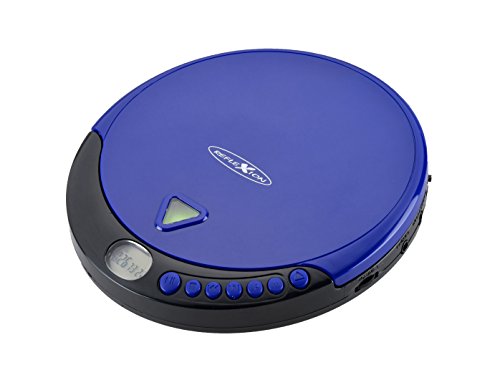 Reflexion PCD510MF Tragbarer CD/MP3-Player mit UKW-Radio (Hörbuchfunktion, Ohrhörer, Netz Batteriebetrieb) blau