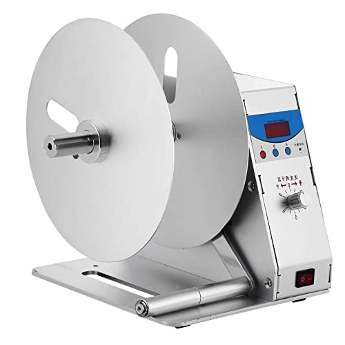 Automatischer Etikettenaufwickler, digitaler Etikettenaufwickler, Geschwindigkeitseinstellung per Knopf, geeignet für Innendurchmesser 1–3 mm, manuell/automatisch, mit Ablenkblech