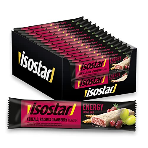 Isostar Barres Energy Sport Cranberry - lot de 30 Barres Nutritives Energétiques - 30 x 40 g