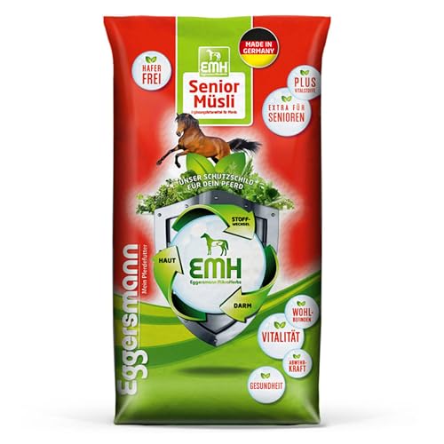 Eggersmann EMH Senior Müsli – Pferdemüsli für alte Pferde – Zur Vorbeugung von Substanzverlusten, mit Selen – 20 kg Sack