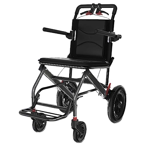 GHBXJX Rollstuhl Faltbar Leicht Reiserollstuhl, Ultraleicht Rollstuhl für die Wohnung und Urlaub, Rollstühle mit Stoßdämpfung, Drehbare Armlehne, Sitzbreite 37cm, 9 kg