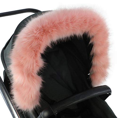 For-Your-Little-One aFHACWK-P332 - Pram Fur Hood Trim kompatibel On KiddiCouture, Pink
