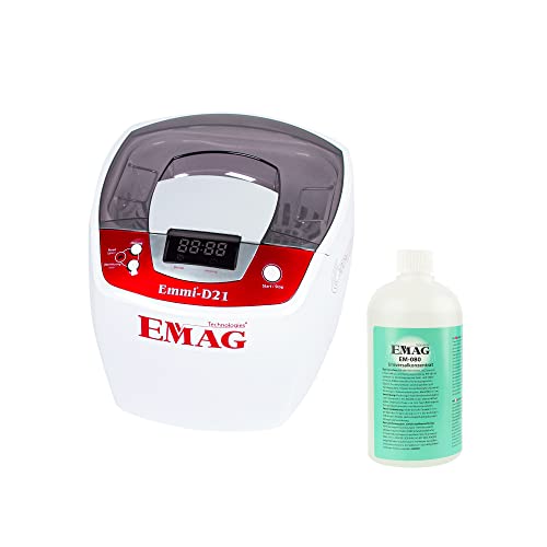 EMMI® D21 ULTRASCHALL UNISVERSAL-SET inkl. EM-080 Universalreiniger 500ml, 1,5 Liter Ultraschallbad Cleaner 35kHz für Brillen, Schmnuck u.v.m.