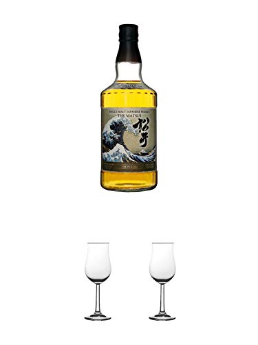 Matsui Single Malt Whisky Peated Japan 0,7 Liter + Nosing Gläser Kelchglas Bugatti mit Eichstrich 2cl und 4cl 1 Stück + Nosing Gläser Kelchglas Bugatti mit Eichstrich 2cl und 4cl 1 Stück