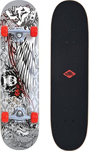Schildkröt Skateboard Kicker 31, Komplett-Board mit tollen Features für Einsteiger, verschiedene Deck-Designs wählbar, konkave Deckform mit Doppel-Kick, 9-lagiges Ahornholz, ABEC5 Kugellager