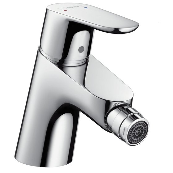 hansgrohe Focus Einhebel-Bidetarmatur mit Push-Open Ablaufgarnitur, Chrom