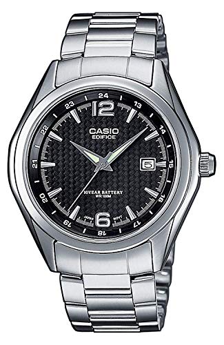 Casio Edifice Herrenarmbanduhr EF-121D-1AVEF, schwarz, massives Edelstahlgehäuse und Armband, 10 BAR