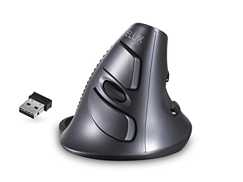 DeLUX Vertikale Maus, kabellose ergonomische Maus, 3 einstellbare DPI (800-1200-1600 DPI), 6 Tasten, abnehmbare Handgelenkauflage, optische Maus für Laptop und Computer