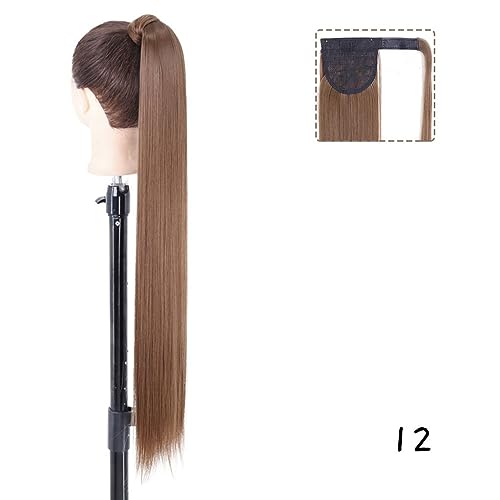 Haarknoten 1 Packung synthetischer Dutt langes glattes Haar Dutt Haarteile mit Klauenclips Dutt Klaue Clips Pferdeschwanz Perücken für Frauen Haarknoten Haarteil (Farbe: 17, Größe: 55 cm)
