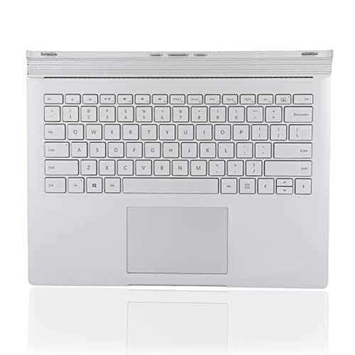 Für Microsoft Surface Book 1 1704 1705 Tastatur, Kabellose Bluetooth-Tastatur, Multifunktionales QWERTY-Layout, Schlanke Volltastatur mit Micro-USB-Ladekabel, Idealer Ersatz, Silber