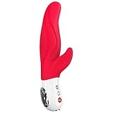 FUN FACTORY Rabbit Vibrator LADY BI India Red, Sexspielzeug Dildo für Frauen, Dualvibrator für G-Punkt & Klitoris - 100% medizinisches Silikon