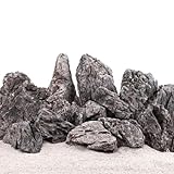 (2,74EUR/kg) 20 Kg Originale Aquarium Deko Natursteine in grau mit insg. 13 Stück Nr.68 Dekoration Felsen Steinrückwand Steine