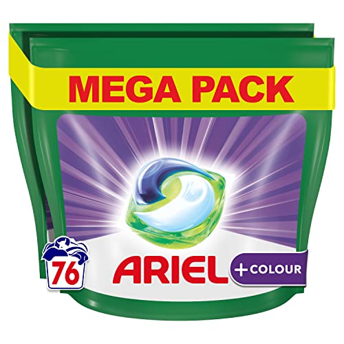 Ariel Waschmittel Pods All-in-1, Color Waschmittel, 76 Waschladungen (2x38), Fleckenentfernung selbst bei niedrigen Wassertemperaturen