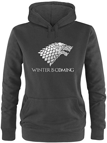 EZYshirt® Game of Thrones | Winter is Coming | Schattenwolf Damen Hoodie