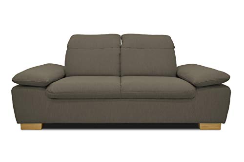 DOMO. collection Maven Sofa, 2,5-Sitzer Couch mit Arm- und Rückenfunktion, Garnitur mit Federkern und Relaxfunktion, beige, 215x110x77