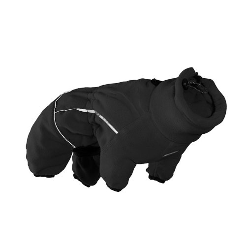 Hurtta Kollektion Micro Fleece Jumpsuit für Haustiere, schwarz