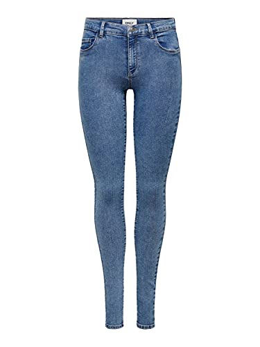 ONLY Damen Jeans Normaler Bund 15077793/SKINNY REG. SOFT ULTIMATE BLACK NOOS, Schwarz (Black Denim), L/L32