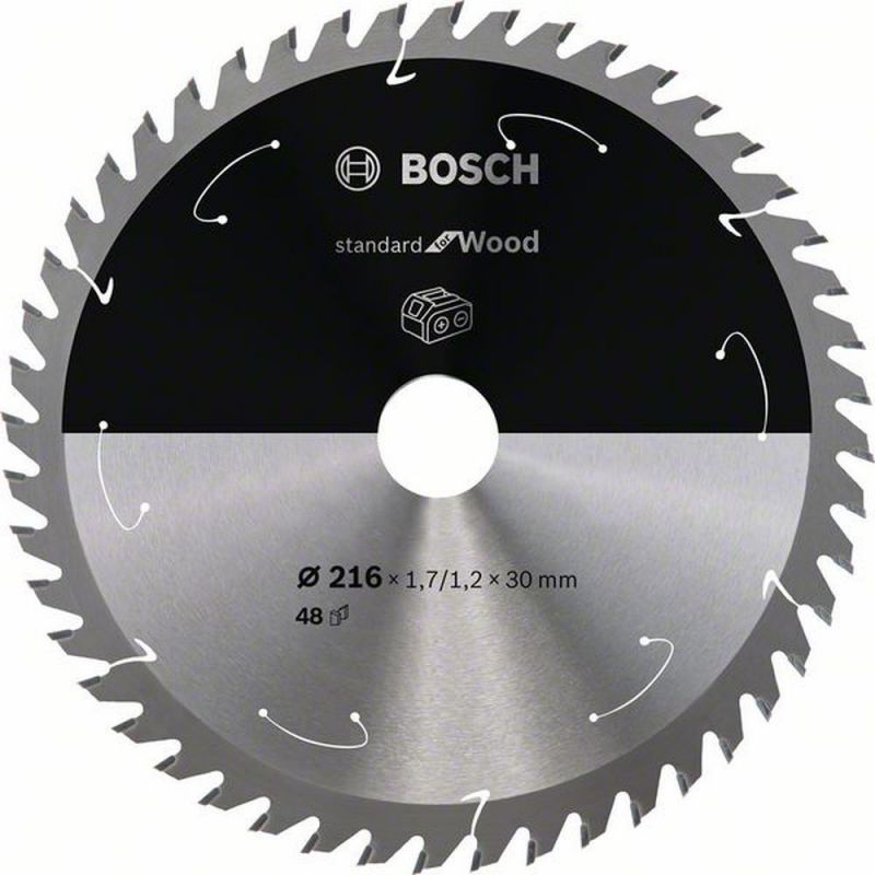 Bosch Akku-Kreissägeblatt Standard for Wood, 216 x 1,7/1,2 x 30, 48 Zähne 2608837726