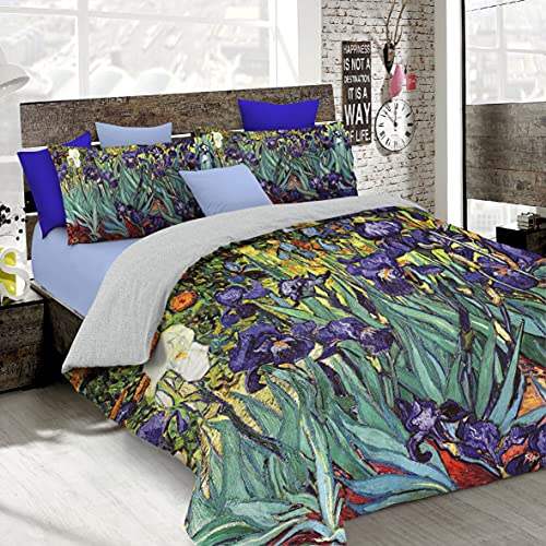 Sogni D'autore Italian Bed Linen Bettbezug, Doppelte, 100% Baumwolle, Multicolor SD54, DOPPEL