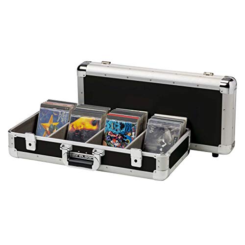 Reloop 100 CD Case - Profi CD-Case, äußerst robuste Konstruktion, 4-fach Unterteilung, 2 abschließbare Schnappschlösser, schwarz