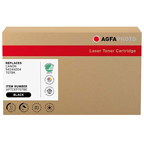 AgfaPhoto Laser Toner ersetzt Canon 9424A004; 707BK, 2500 Seiten, schwarz (für die Verwendung in Canon LBP-5000)