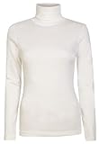 Brody & Co Damen Rollkragen-Pullover,, exklusive, Unifarben, für den Winter und Skifahren, Stretch-Qualität, Baumwoll-Jersey Gr. 38, cremefarben